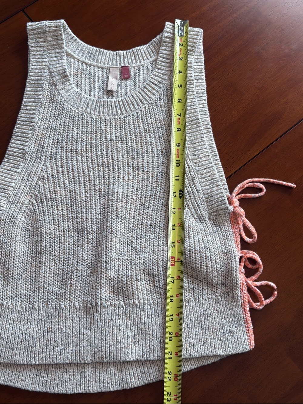Pilcro Speckled Cream Knit Tank with side ties size Small - Picture 9 of 9